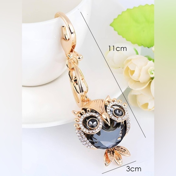 🦉 Owl Rhinestone Keychain/Bag Charm - Picture 2 of 2